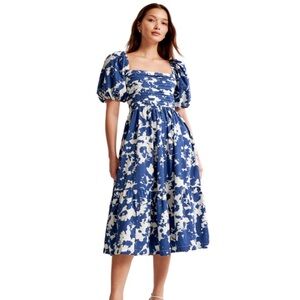 A&F Emerson Polin Puff Sleeve Midi Dress